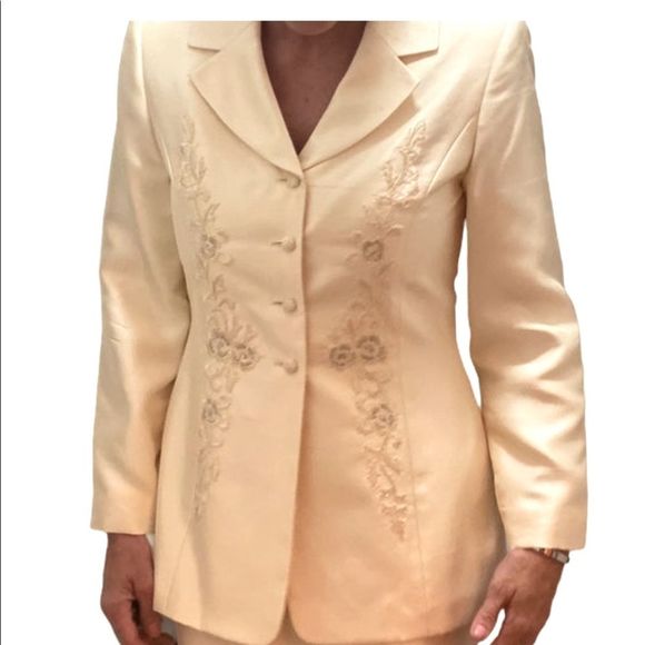 Vintage Albert Nipon Silk Evening Suit 2 Piece - Picture 4 of 13